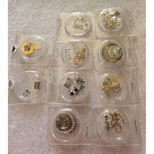 10 - Vintage Blue Moon Beads -  Story Lockets - Floating Charms – NEW
